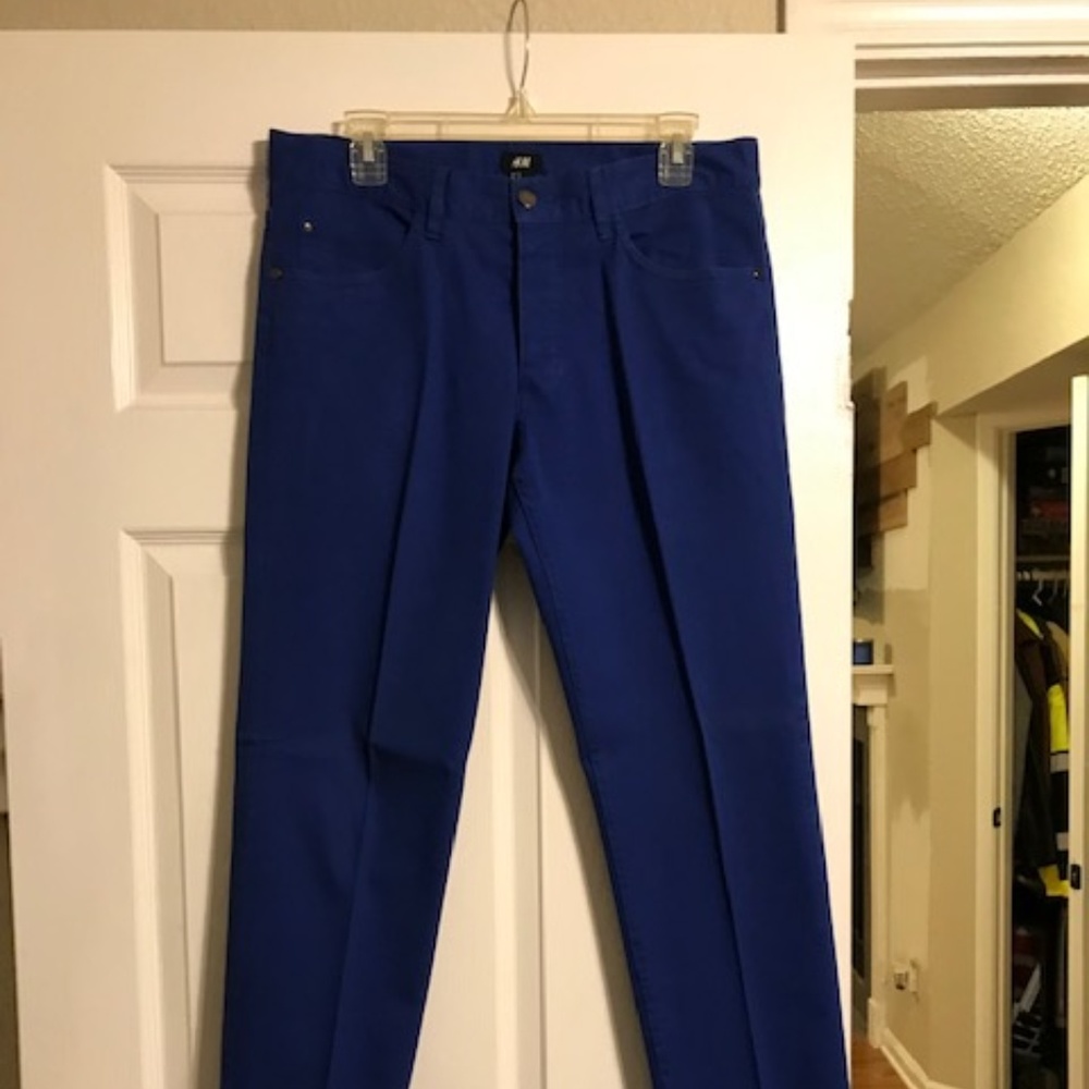 Men's Skinny Fit Royal Blue Pants